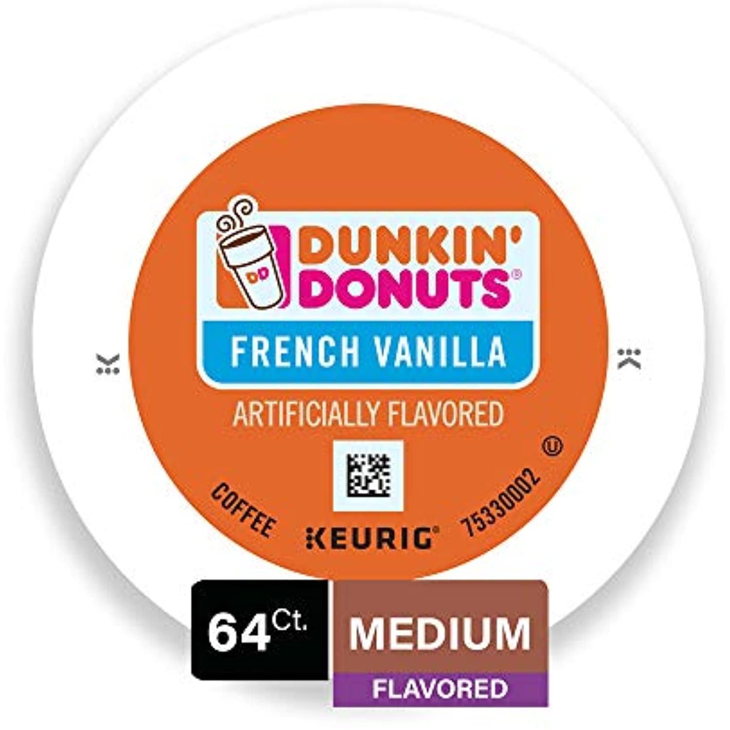 Dunkin Donuts Coffee, French Vanilla Flavored Coffee, K Cup Pods For Keurig Coffee Makers, 64 Count