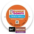 thumbnail image 1 of Dunkin Donuts Coffee, French Vanilla Flavored Coffee, K Cup Pods For Keurig Coffee Makers, 64 Count, 1 of 3