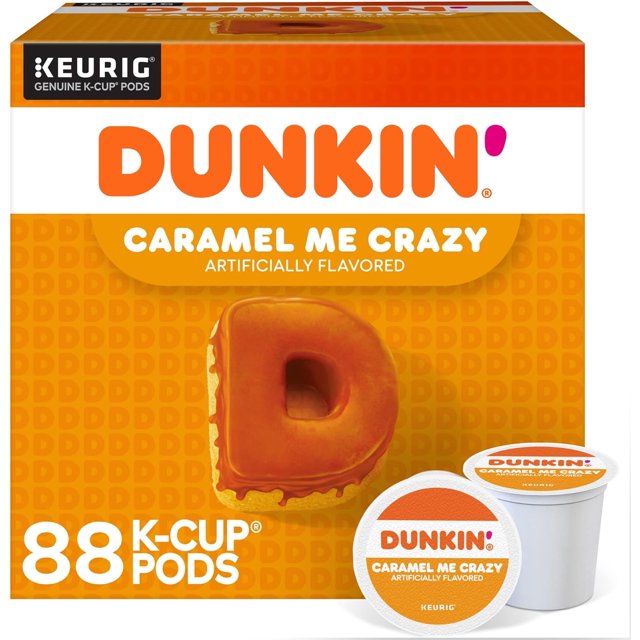 Dunkin' Donuts Coffee KCup® Pods, Caramel Me Crazy, Medium Roast, 22