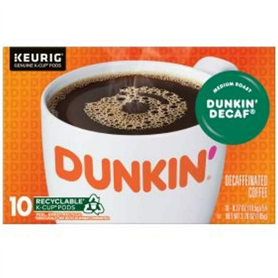 Dunkin' Donuts Coffee K-Cups Decaf Original0.37oz x oz 10 Each Pack of 2