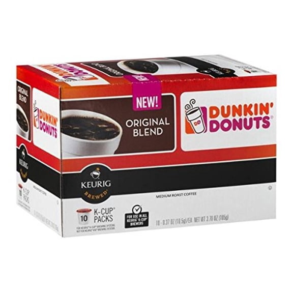 Dunkin' Donuts Coffee K-Cups, Medium Roast Original Blend 10-Count Box (Pack of 2)