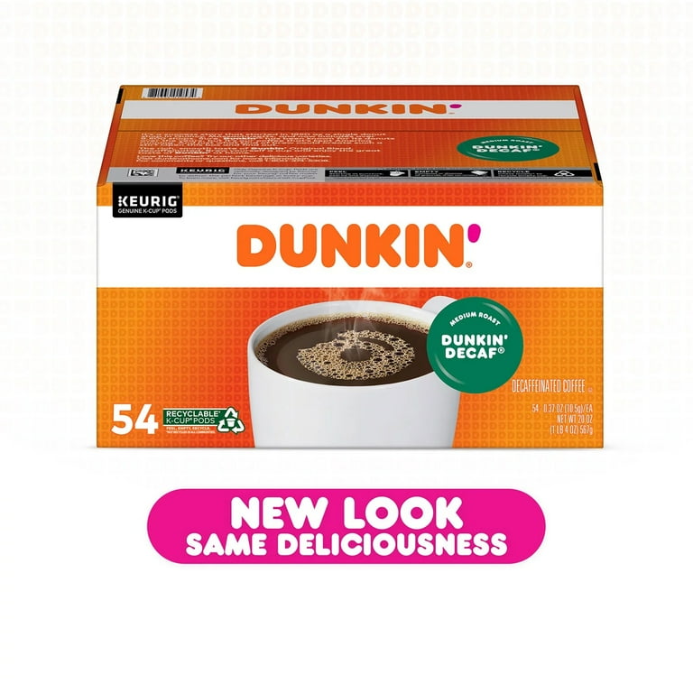 Dunkin' Decaf Medium Roast K-Cups 54 ct, Easy Brew Single Serve