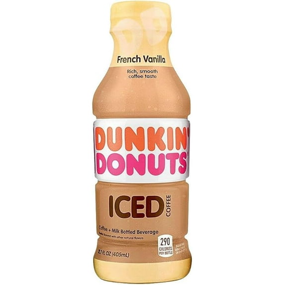 Dunkin' Donuts French Vanilla Iced Coffee Bottle, 13.7 fl oz Pack of 1