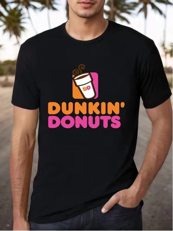 Dunkin' Donuts Graphic Playful Coffee Donut Humor Design T-Shirt,S-5XL