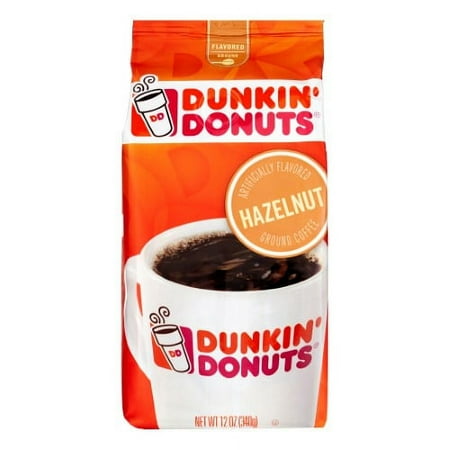 Dunkin' Donuts Medium Roast Ground Coffee, Hazelnut (Pack of 4)