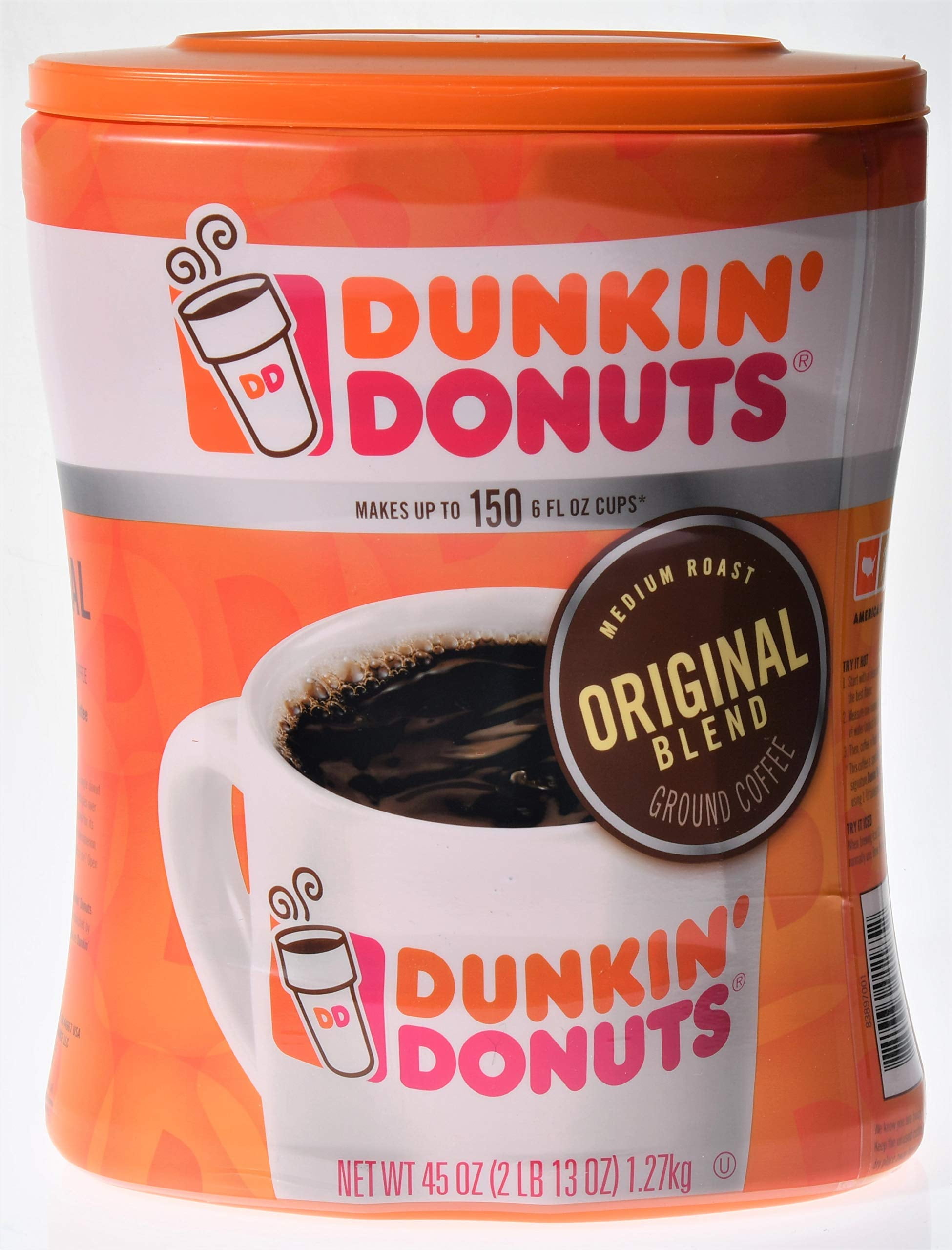 Dunkin, Donuts Original Blend Ground Coffee Medium Roast Net Wt (45 Oz), Original Blend, 45 Oz