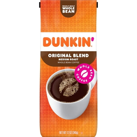 Dunkin' Donuts Original Blend Medium Roast Whole Bean Coffee 12 oz (Pack of 5)