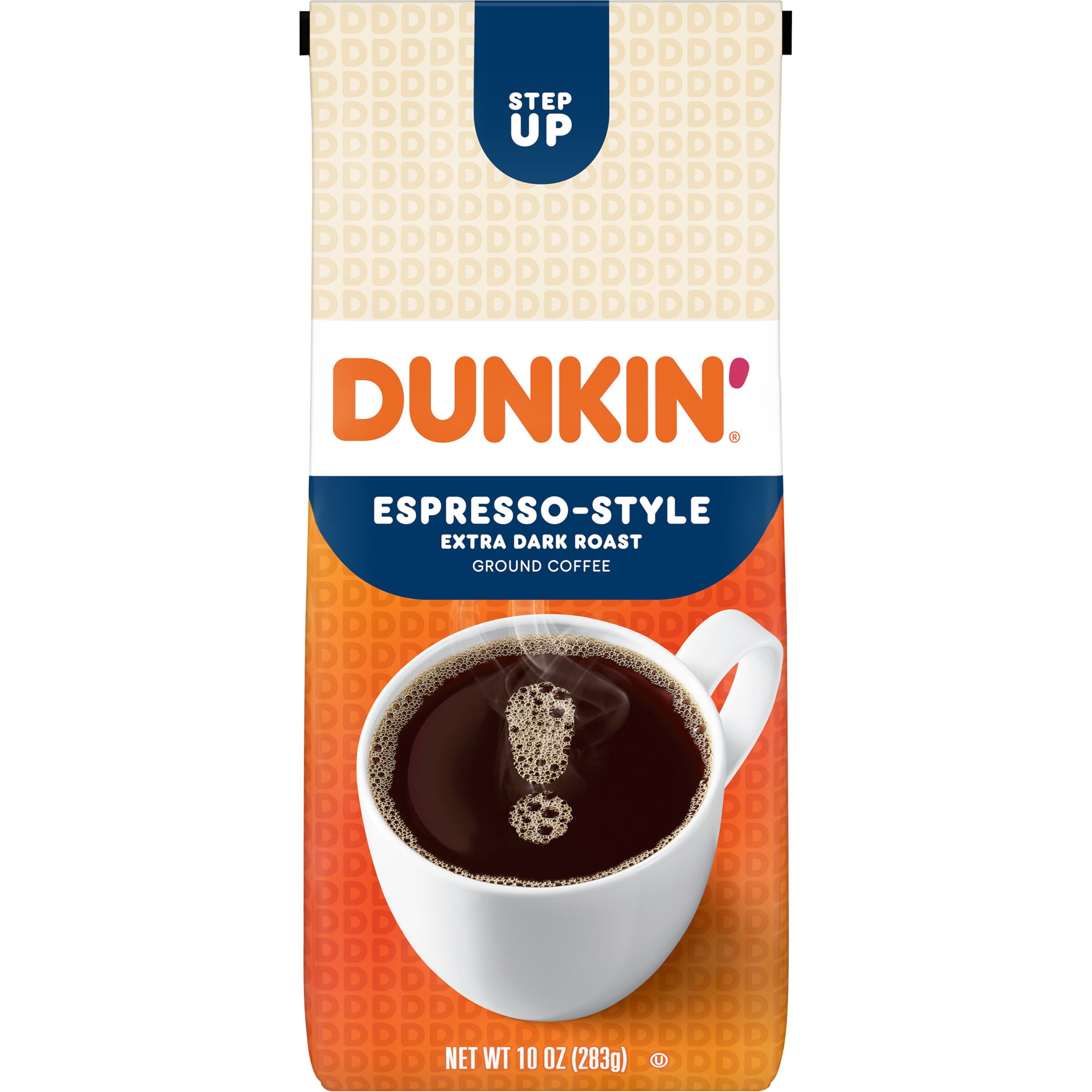 Dunkin EspressoStyle Extra Dark Roast, Bold Ground Coffee, 10 Ounce