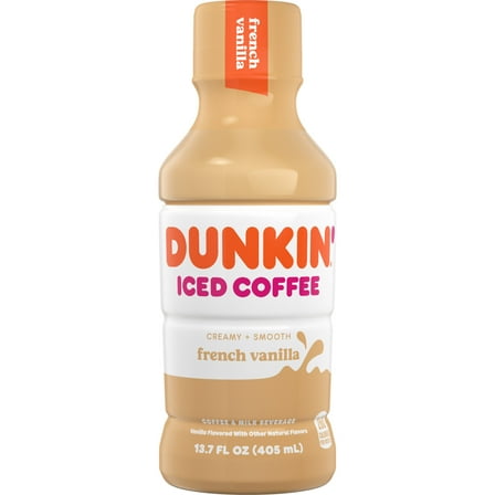 Dunkin' French Vanilla Iced Coffee, 13.7 fl oz Bottle