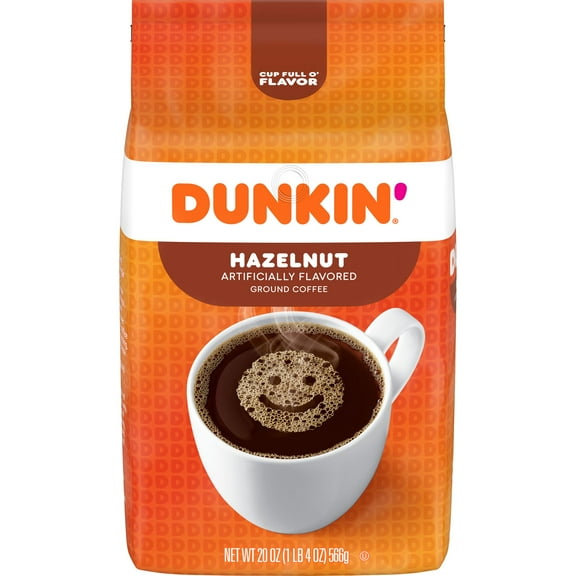 Dunkin' Hazelnut Flavored Ground Coffee, 20-oz (Packaging May Vary)