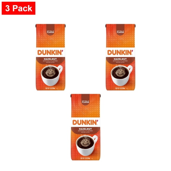Dunkin' Hazelnut Flavored Medium Roast Ground Coffee 12oz