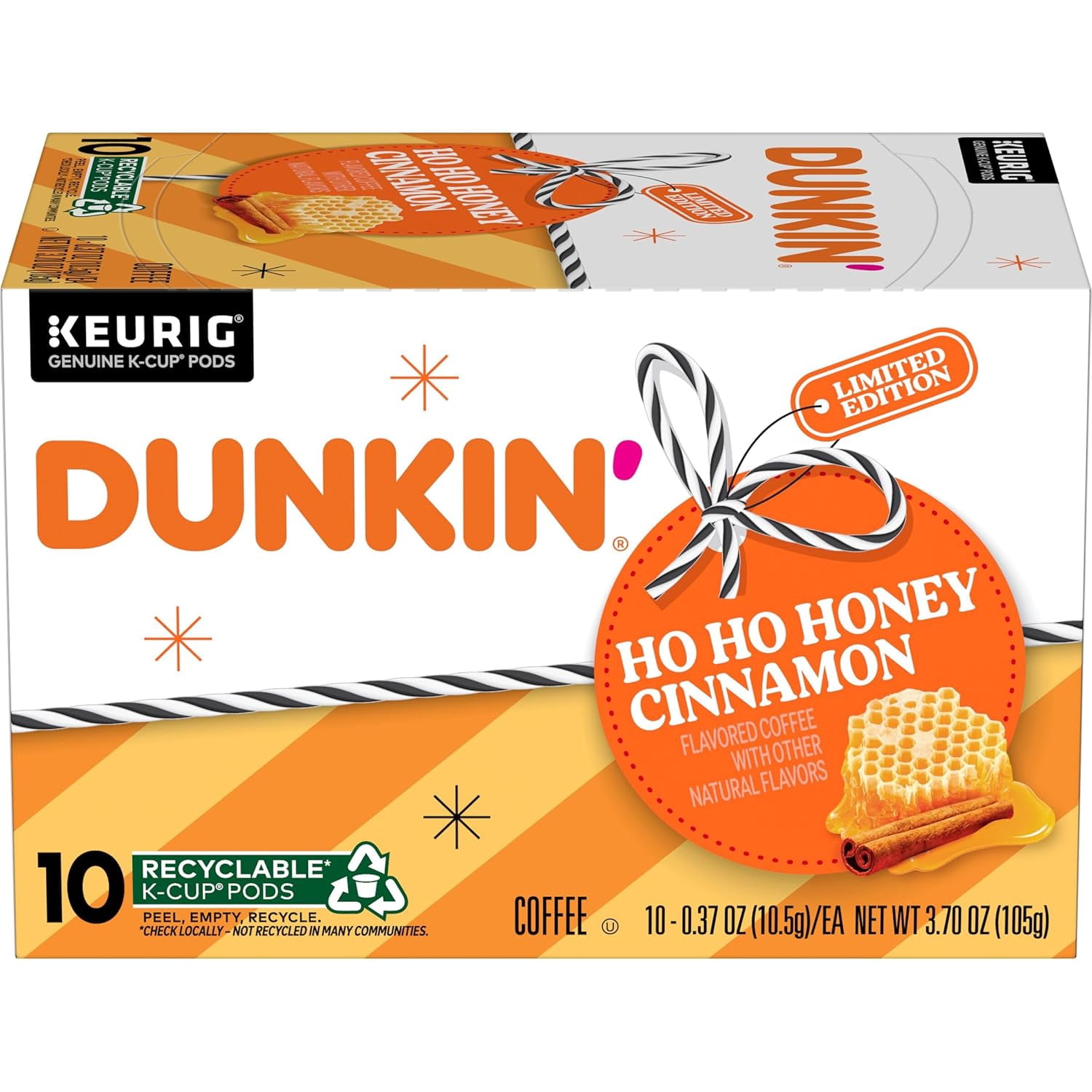 Dunkin’ Ho Ho Honey Cinnamon Flavored Coffee, 60 Keurig K-Cup Pods ...
