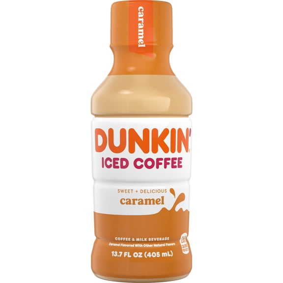 Dunkin Iced Coffee Caramel 12 Bottles 13.7 oz Sweet Caramel Flavored Ready-to-Drink Coffee