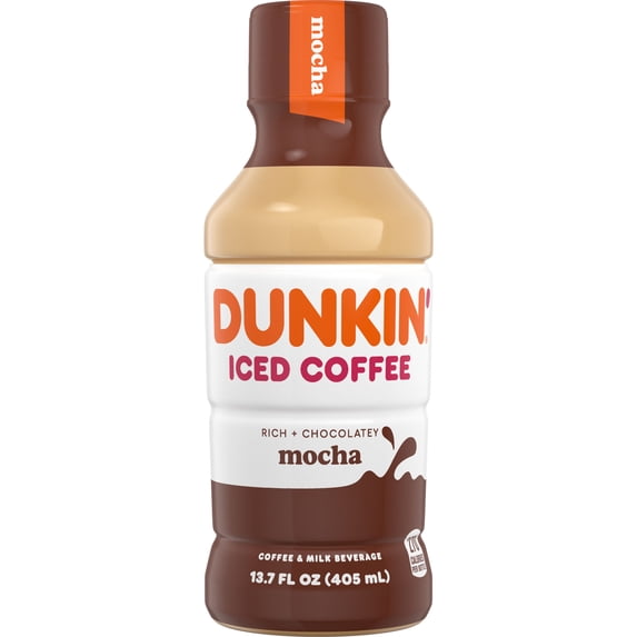 Dunkin' Mocha Iced Coffee Bottle, 13.7 fl oz