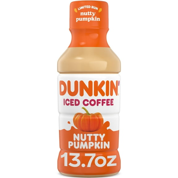 Dunkin' Nutty Pumpkin Iced Coffee Single Bottle, 13.7 fl oz