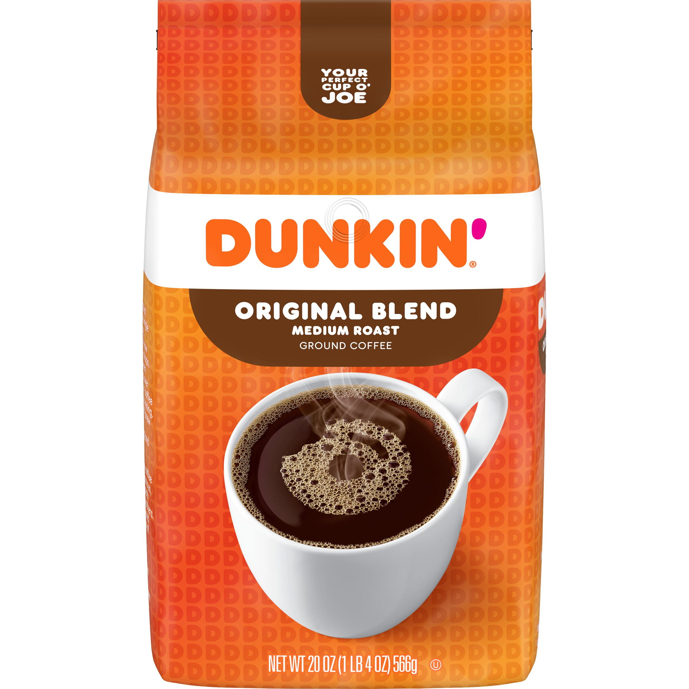 Dunkin' Original Blend Ground Coffee, Medium Roast, 20-Ounce (Packaging May Vary)