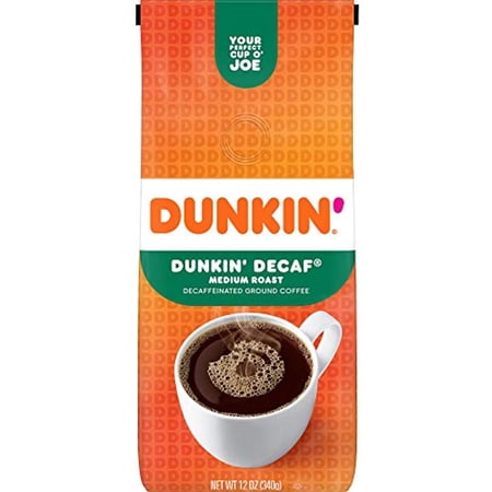 Dunkin Original Blend Medium Roast Decaf Ground Coffee, 12 Ounces (Pack Of 6)