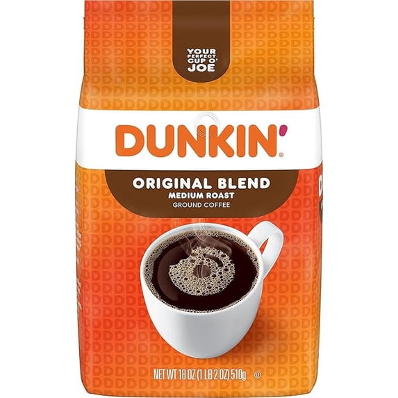 Dunkin' Original Blend Medium Roast Ground Coffee, 18 Ounce Pack of 1