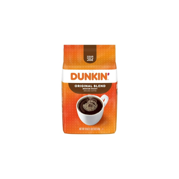 Dunkin' Original Blend Medium Roast Ground Coffee, 18oz (Pack of 48)