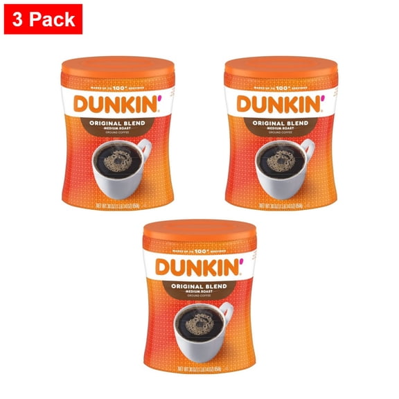 Dunkin' Original Blend Medium Roast Ground Coffee Canister - 30oz
