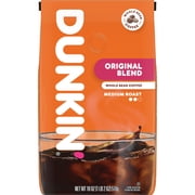 Dunkin’ Original Blend Medium Roast Whole Bean Coffee, 18 oz Bag