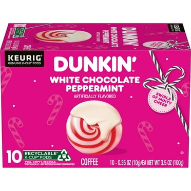 Dunkin’ Polar Peppermint Artificially Flavored Coffee, Keurig K Cup Pods, 10 Count Box.