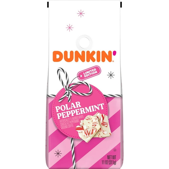 Dunkin, Polar Peppermint Flavored Ground Coffee, 11 Ounce Bag