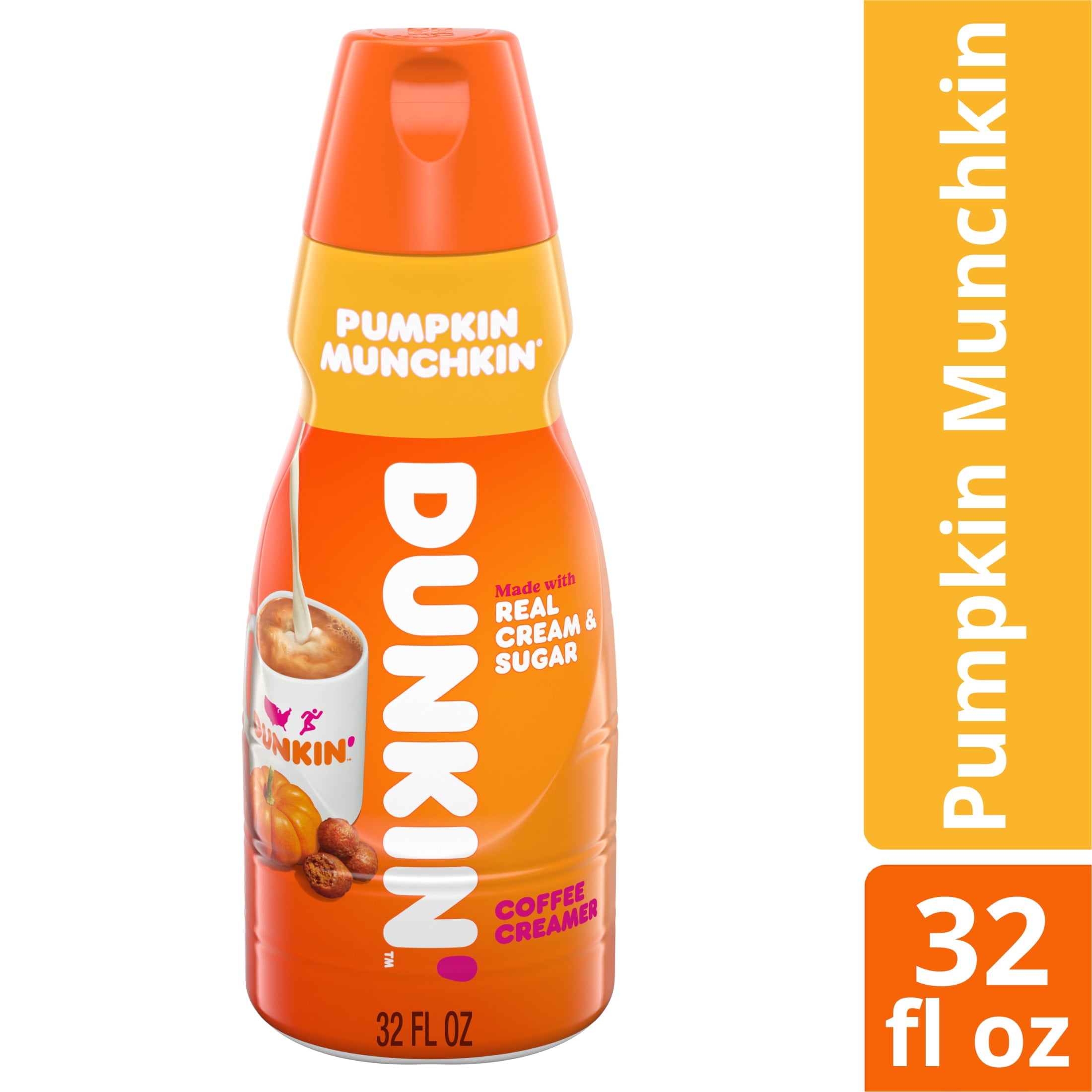 Dunkin' Pumpkin MUNCHKIN Coffee Creamer, 32 fl oz Bottle
