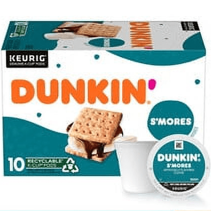 Dunkin Smores Artificially Flavored Coffee, Medium Roast, Keurig K-Cup Pods, 10 Count Box