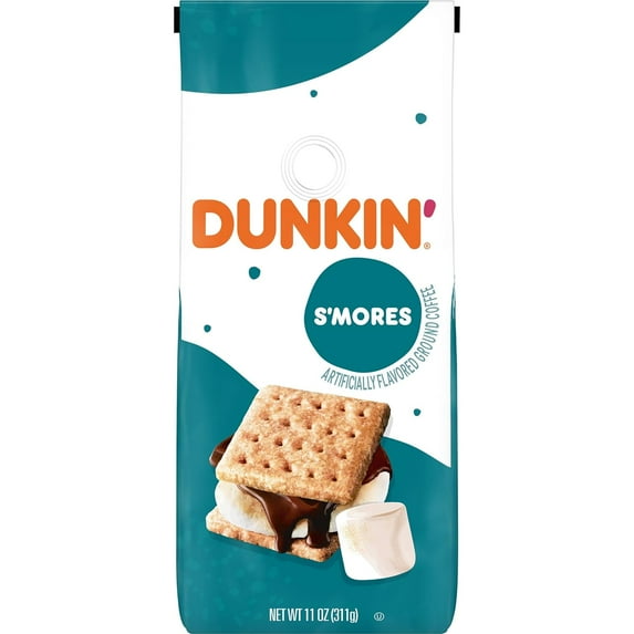 Dunkin’ S’mores Artificially Flavored Ground Coffee, 11 oz Bag - 2 Pack