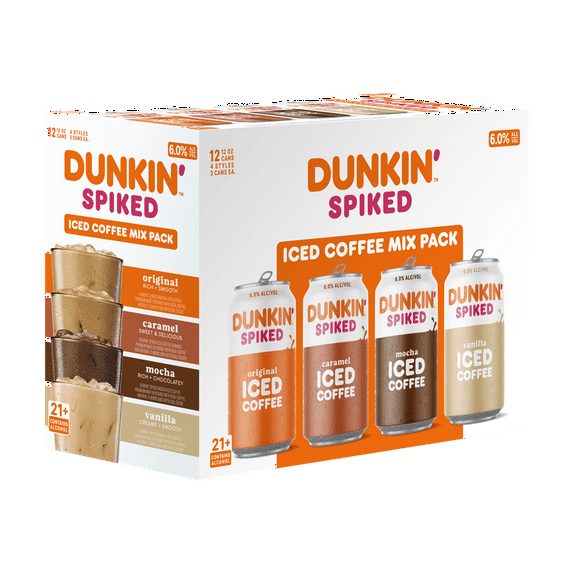 Dunkin' Spiked Assorted Iced Coffee Mix Pack 12 - 12 oz Cans