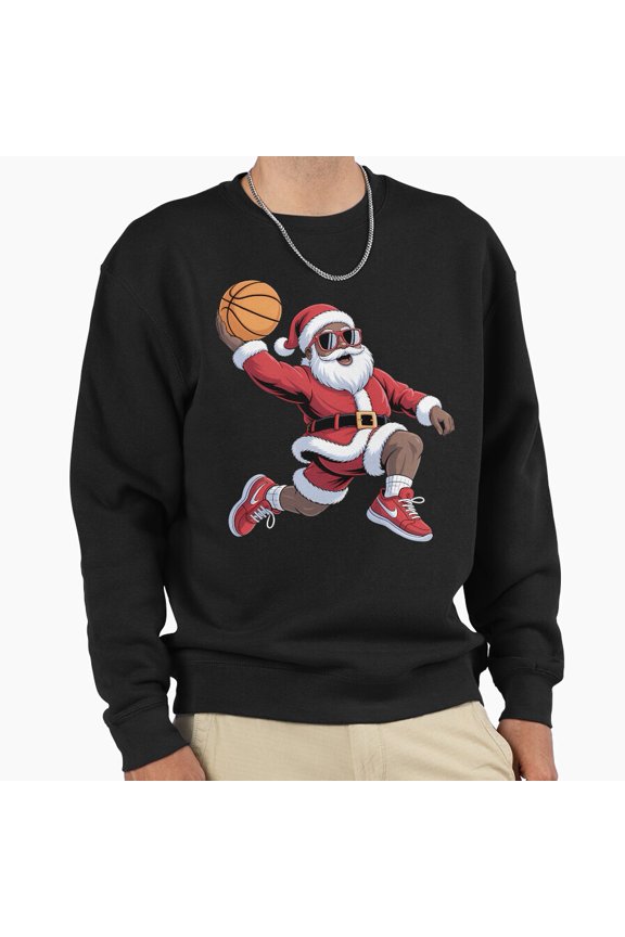 Dunking St. Nick Christmas Unisex Sweatshirt Funny Retro Vintage Holiday Graphic Aesthetic G10368, Up to Size 5XL