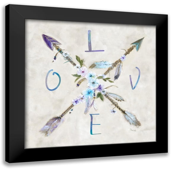 Dunlap, Marilyn 12x12 Black Modern Framed Museum Art Print Titled - Boho Arrow Love