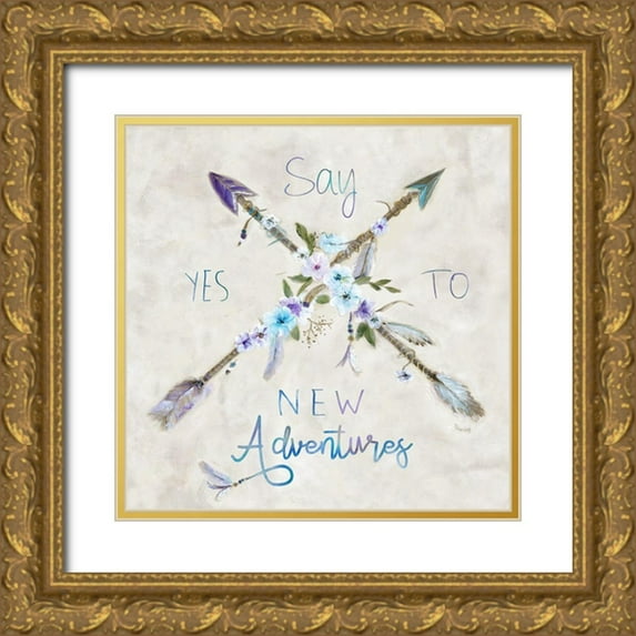 Dunlap, Marilyn 12x12 Gold Ornate Wood Framed with Double Matting Museum Art Print Titled - Boho Arrow