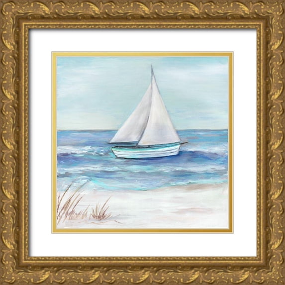 Dunlap, Marilyn 12x12 Gold Ornate Wood Framed with Double Matting Museum Art Print Titled - Gulf Shores I