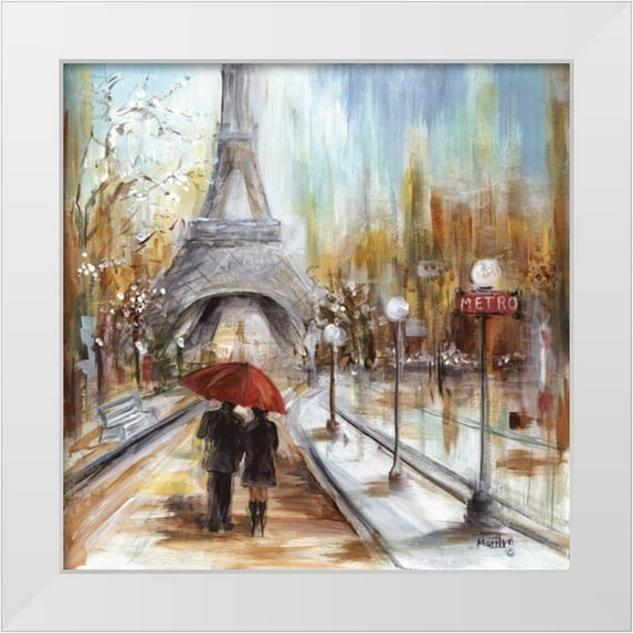 Dunlap, Marilyn 12x12 White Modern Wood Framed Museum Art Print Titled - Romantic Paris