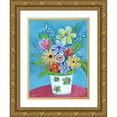 thumbnail image 1 of Dunlap, Marilyn 12x14 Gold Ornate Wood Framed with Double Matting Museum Art Print Titled - Bright Retro Flowers I, 1 of 4