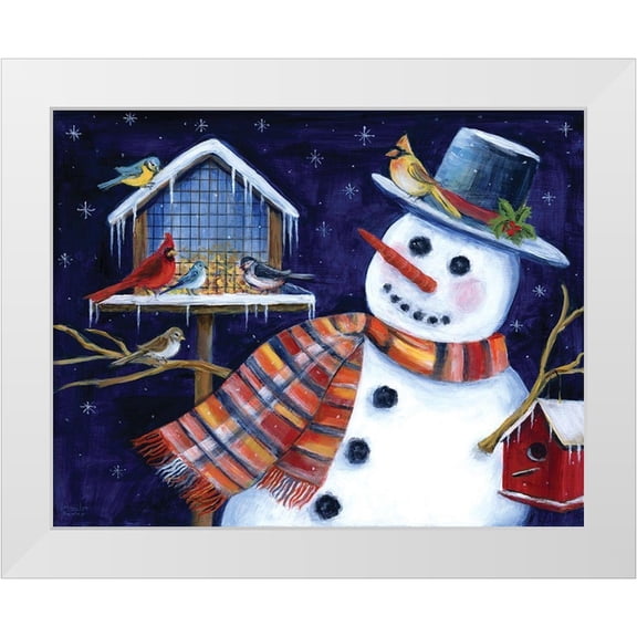 Dunlap, Marilyn 14x12 White Modern Wood Framed Museum Art Print Titled - Snow Friends