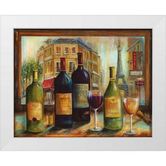 Dunlap, Marilyn 18x15 White Modern Wood Framed Museum Art Print Titled - Bistro de Paris