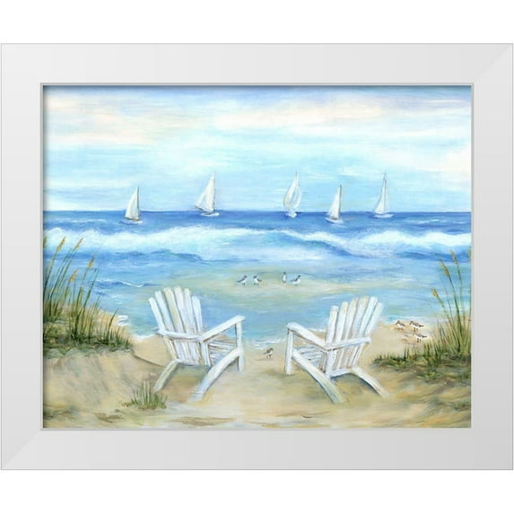 Dunlap, Marilyn 18x15 White Modern Wood Framed Museum Art Print Titled - Seaside Escape