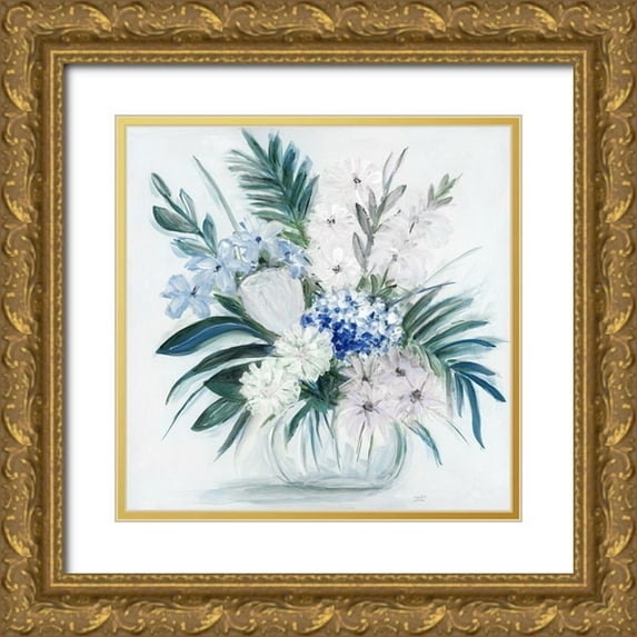 Dunlap, Marilyn 20x20 Gold Ornate Wood Framed with Double Matting Museum Art Print Titled - Blue Tropicana I