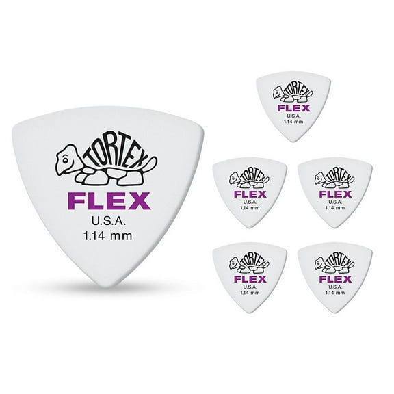 Dunlop 456 Tortex Flex Triangle Guitar Picks - 12 Pack - 1.14mm