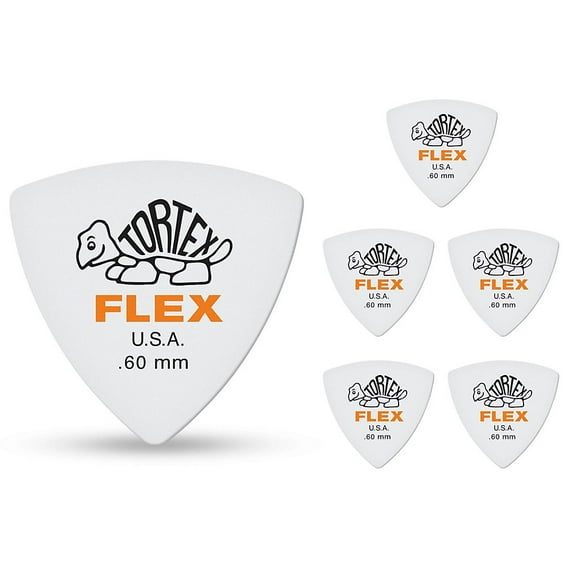 Dunlop 456 Tortex Flex Triangle Guitar Picks - 12 Pack - .60mm