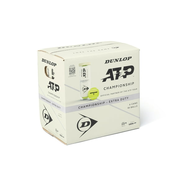 Dunlop ATP Championship Extra-Duty Tennis Balls (6 Cans, 18 Balls)