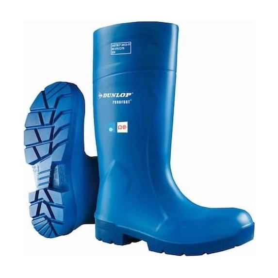 Dunlop Unisex Tall Rubber Boots, Steel Toe, Blue, Men's 5, Women's 7 5163155