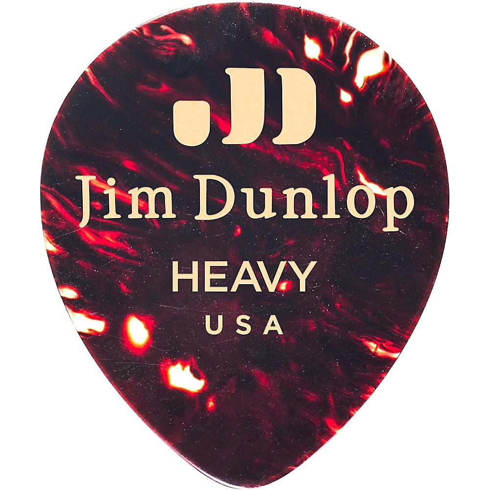 Dunlop Celluloid Teardrop Shell Guitar Picks Heavy 72 Pack