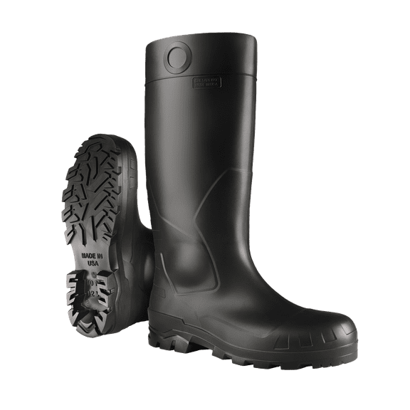 Dunlop Chesapeake HD 16" Rubber boots for Men & Women - PVC Rain Boots with Steel Toe - Waterproof - Lightweight and Durable – Black – Size 3 - 15