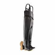 Mens Chest Wader, Steel Toe, Defined Heel, Waterproof, Heavy PVC Upper, Black, Size 12