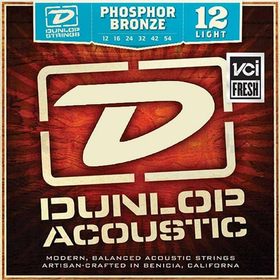 Dunlop DAP1254 Phosphore Bronze Light Acoustic Strings 6-String Set, .012-.054