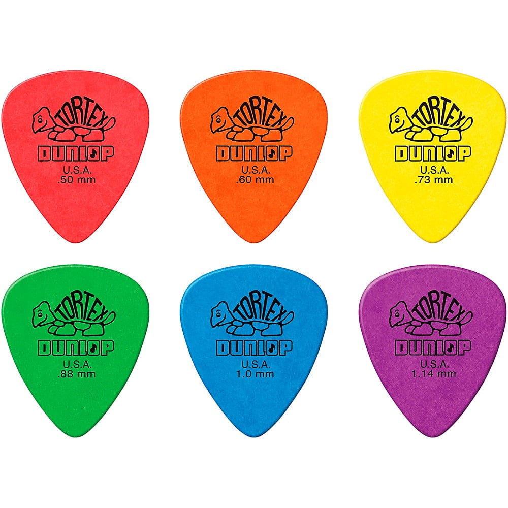 Dunlop Guitar Picks 12 Picks Tortex Variety Pack 2 of each Tortex Thickness